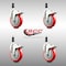 Service Caster 5 Inch 316SS Red Poly Swivel 3/4 Inch Expanding Stem Caster Set Lock Brake SCC-SS316TTLEX20S514-PPUB-RED-34-4 - alternate 4